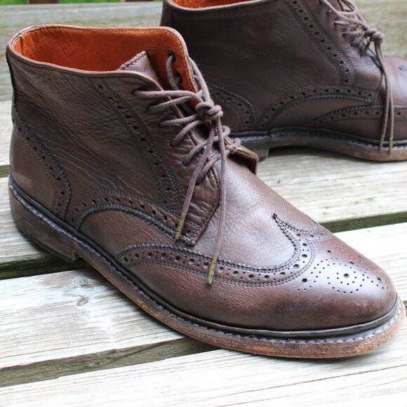 Florsheim x Ducky Brown Leather Wingtip Boot, Goodyear Welted, Men's 8.5 D, GUC - Picture 2 of 12